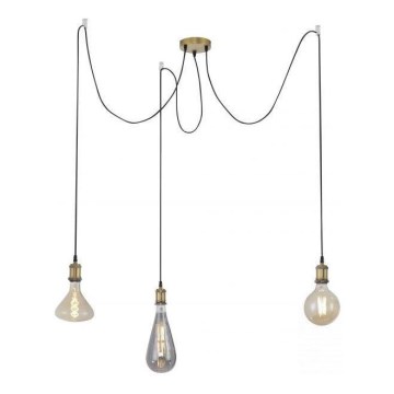Leuchten Direkt 13571-60 - Hängeleuchte DIY 3xE27/60W/230V Spinne Messing