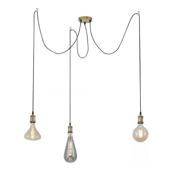 Leuchten Direkt 13571-60 - Hängeleuchte DIY 3xE27/60W/230V Spinne Messing