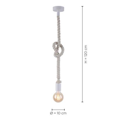 Leuchten Direkt 13572-16 - Kronleuchter an Schnur DIY 1xE27/10W/230V weiß