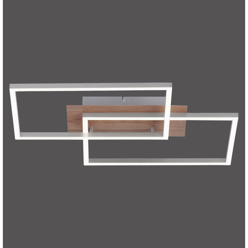 Leuchten Direkt 14018-78 - Plafonnier à intensité variable IVEN 2xLED/15W/230V chêne + télécommande