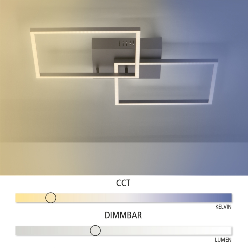 Leuchten Direkt 14141-18 - Plafonnier à intensité variable LED IVEN 2xLED/13,5W/230V + télécommande