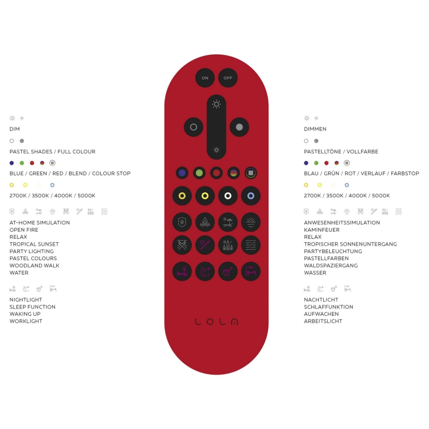 Leuchten Direkt 14280-16 - Luminaire à intensité variable LED RGB NAOMI LED/51,6W/230V Tuya 2700-5000K + Télécommande