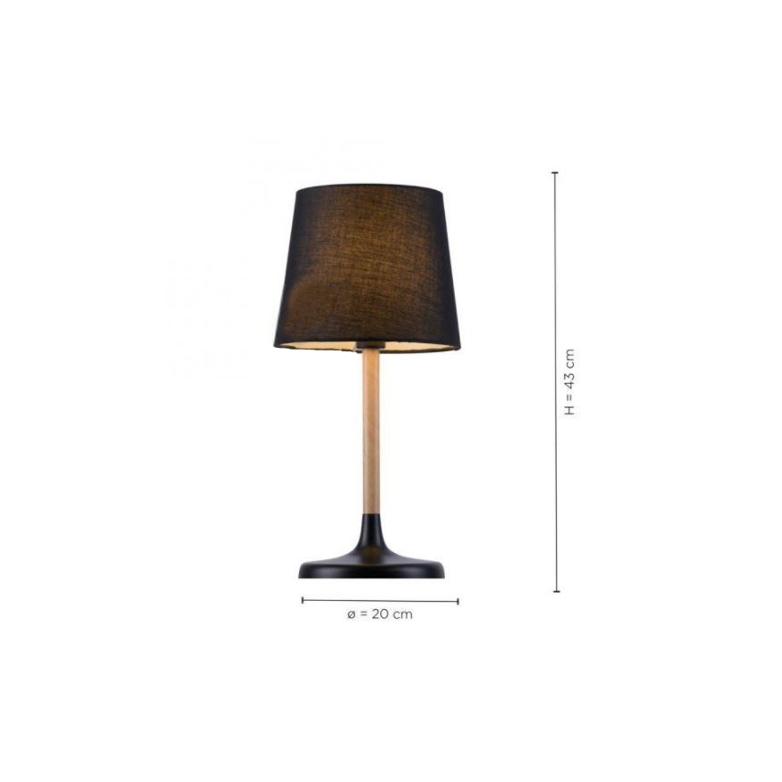 Leuchten Direkt 14423-18 - Lampe de table NIMA 1xE14/40W/230V noire
