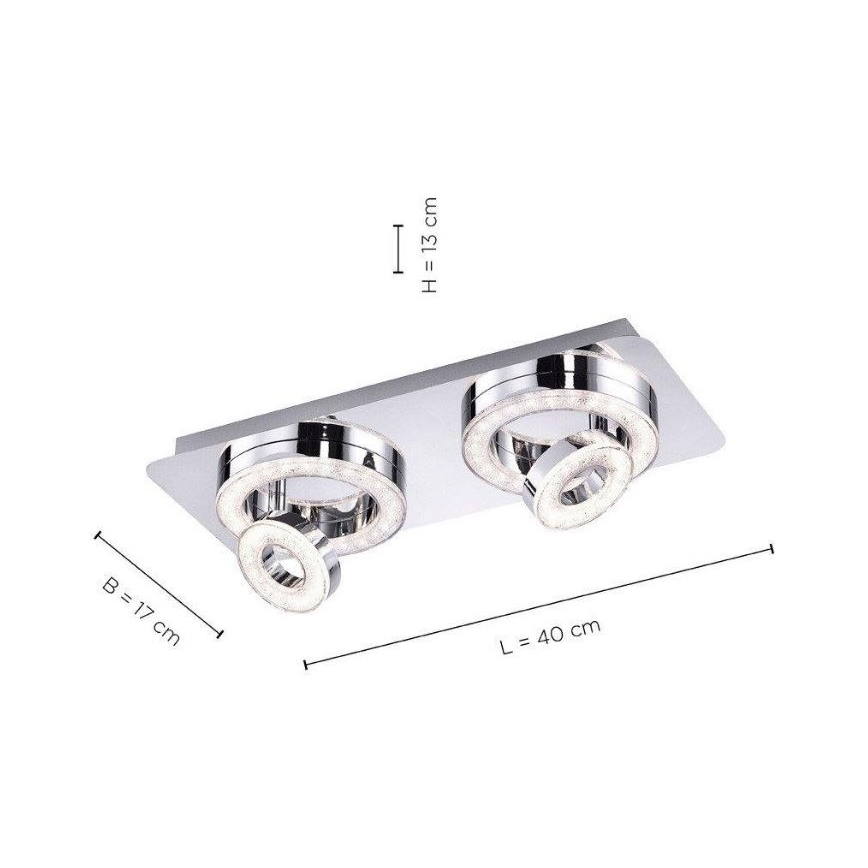Leuchten Direkt 14521-17 - Plafoniera LED TIM 2xLED/2,8W/230V + 2xLED/3,1W