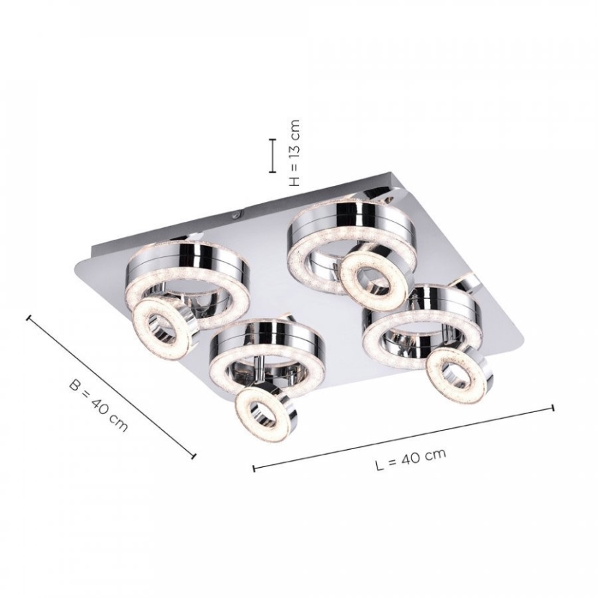 Leuchten Direkt 14522-17 - Faretto LED TIM 4xLED/2,8W/230V + 4xLED/3,1W