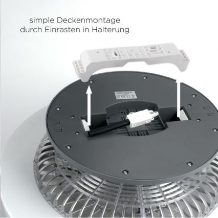 Leuchten Direkt 14645-55 - Luminaire avec ventilateur LEONARD LED/27W/230V