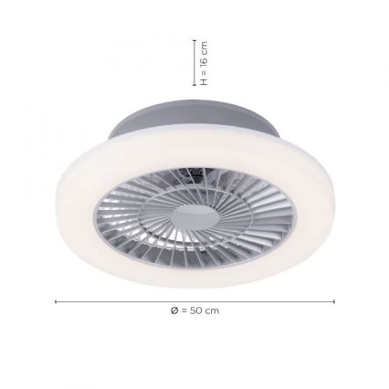 Leuchten Direkt 14645-55 - Luminaire avec ventilateur LEONARD LED/27W/230V