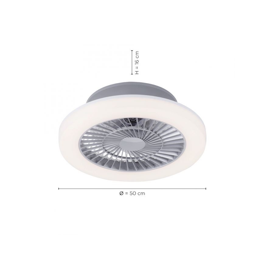Leuchten Direkt 14645-55 - Luminaire avec ventilateur LEONARD LED/27W/230V