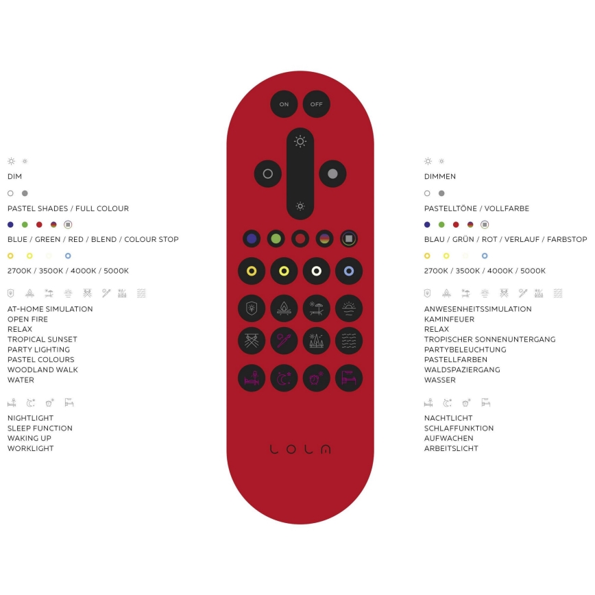 Leuchten Direkt 14742-16 - Luminaire à intensité variable RGB JUPI LOLASMART LED/18W/230V Tuya 2700-5000K + Télécommande
