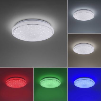 Leuchten Direkt 14743-16 - Plafonnier à intensité variable LED RGB JUPI LED/28W/230V Tuya 2700-5000K + Télécommande