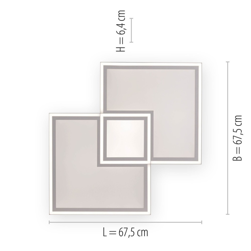 Leuchten Direkt 14855 - 16- Plafonnier LED à intensité variable EDGING LED/51W/230V 2700-5000K + télécommande