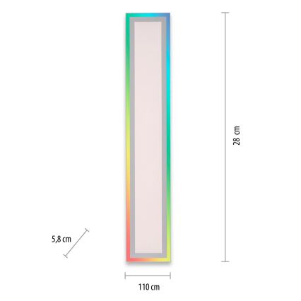 Leuchten Direkt 1490116-LED RGB Lampada da soffitto dimmerabile EDGING LED/24W/230V