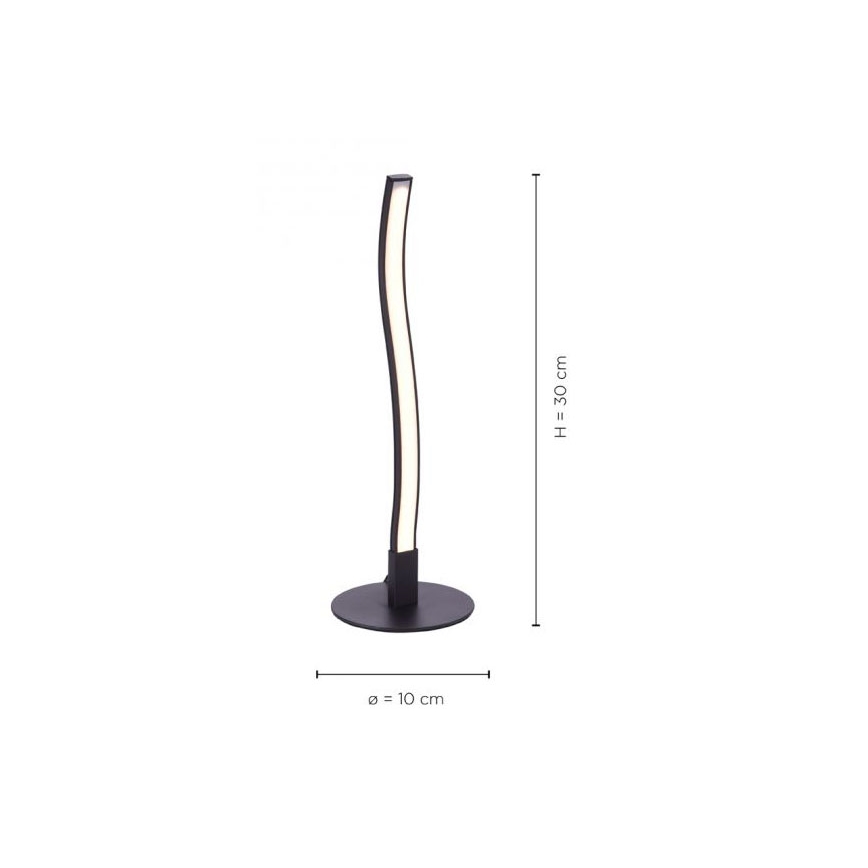 Leuchten Direkt 15128-18 - Lampe de table WAWE LED/3W/230V noire