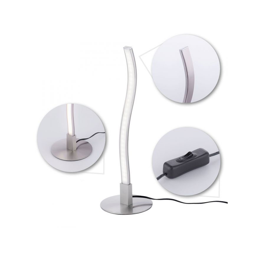 Leuchten Direkt 15128-55 - Lampe de table WAWE LED/3W/230V chromée mat