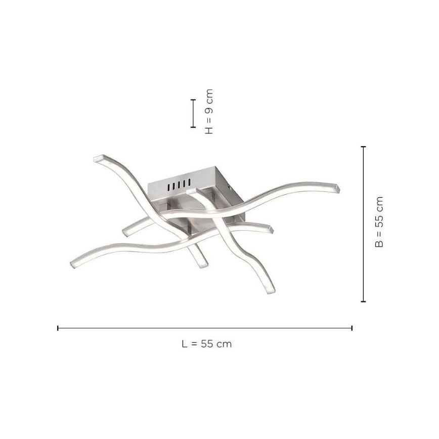 Leuchten Direkt 15131-55 - LED-Anbaukronleuchter WAWE 4xLED/4,6W/230V mattchrom
