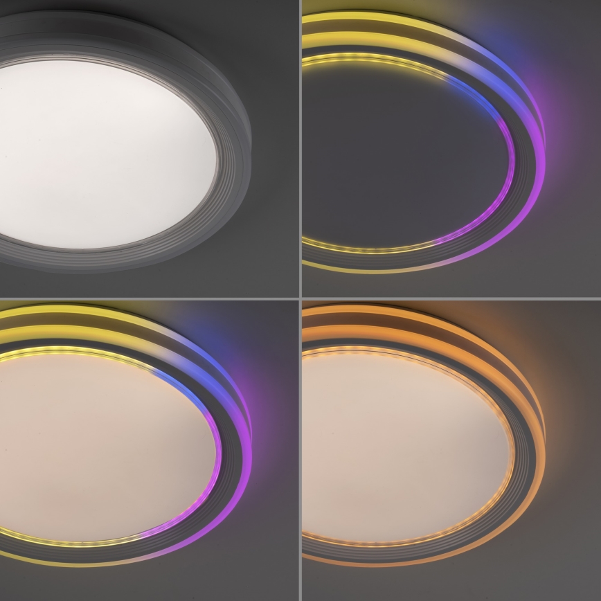 Leuchten Direkt 15154-16- Plafonnier à intensité variable LED RGB EDGING 39W/230V + télécommande