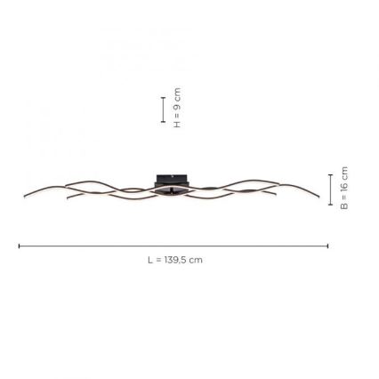 Leuchten Direkt 15167-18-LED Plafoniera WAWE 2xLED/12,5W/230V+LED/17W nera