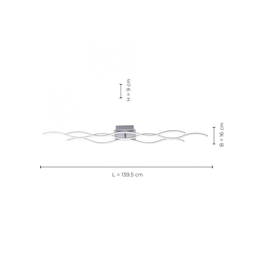 Leuchten Direkt 15167-55 - LED-Deckenleuchte WAWE 2xLED/12,5W/230V+LED/17W mattchrom