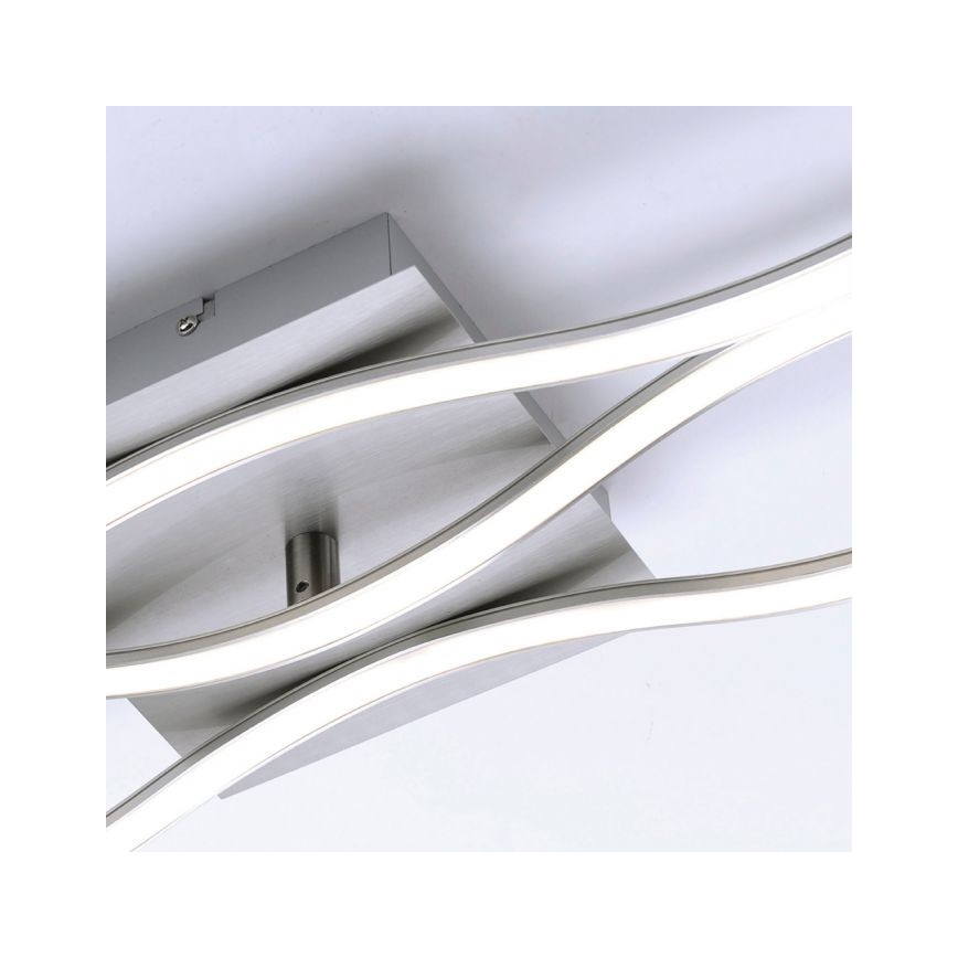 Leuchten Direkt 15167-55 - Plafonnier LED WAWE 2xLED/12,5W/230V+LED/17W, chrome mat