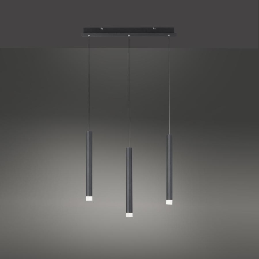 Leuchten Direkt 15203-18 - Suspension filaire 3xLED/4,8W/230V noire