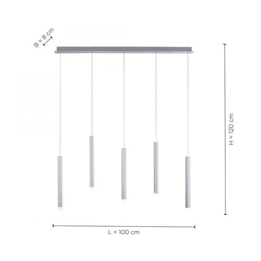 Leuchten Direkt 15205-95 - Lampadario LED su filo  BRUNO 5xLED/4,8W/230V