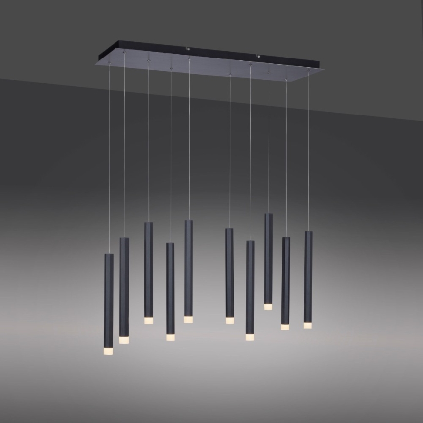 Leuchten Direkt 15206-18 - Suspension filaire 10xLED/4,8W/230V noire