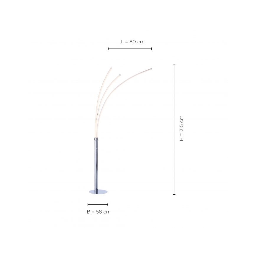 Leuchten Direkt 15383-55 - Lampadaire MAJA 3xLED/6W/230V chrome brillant