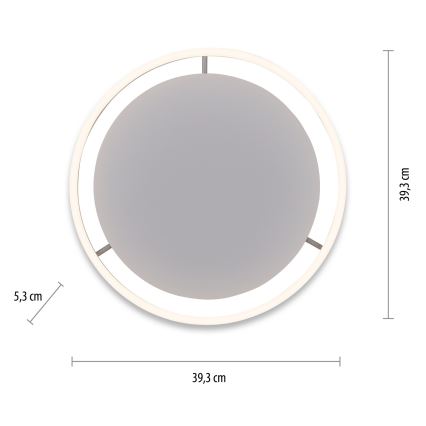 Leuchten Direkt 15391-95 - Plafonnier à intensité variable RITUS LED/20W/230V chrome mat