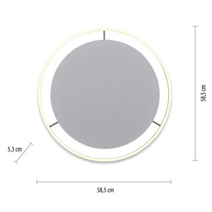 Leuchten Direkt 15392-95 - Plafonnier à intensité variable RITUS LED/30W/230V chrome mat