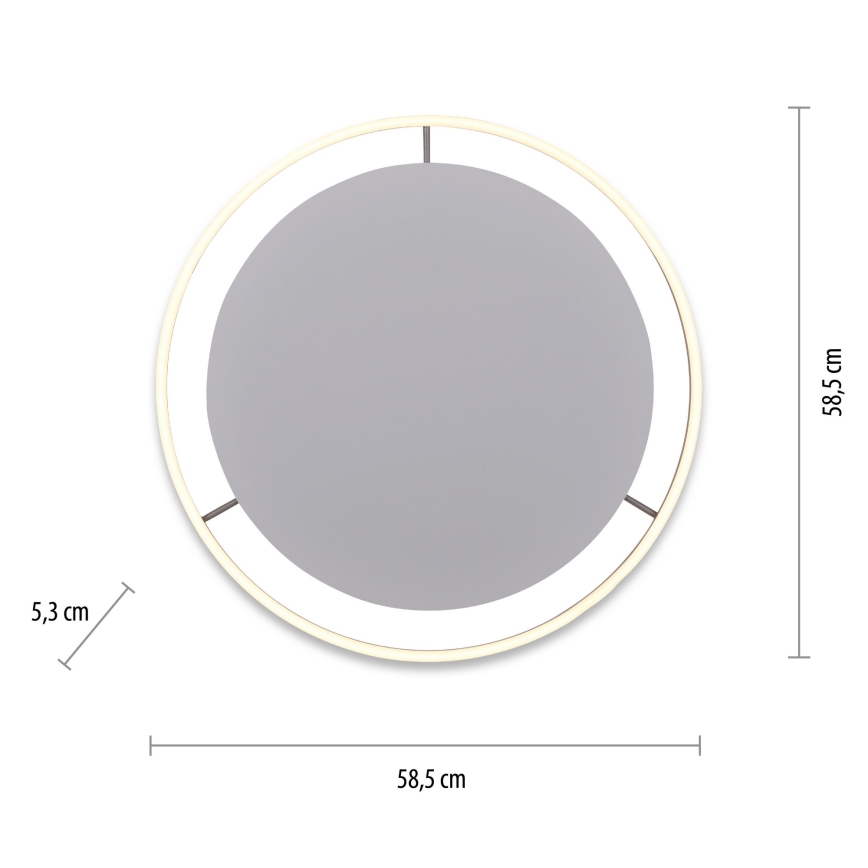 Leuchten Direkt 15392-95 - Plafonnier à intensité variable RITUS LED/30W/230V chrome mat