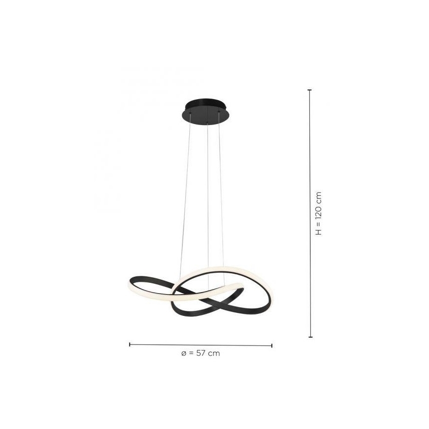Leuchten Direkt 15402-18-LED Lampadario dimmerabile su filo MARIA LED/25W/230V nero