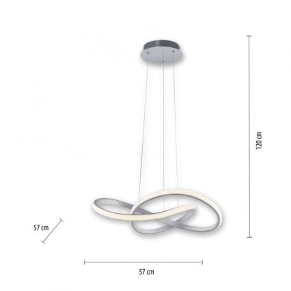 Leuchten Direkt 15402-95 - Lustre monté en surface à intensité variable MARIA LED/25W/230V