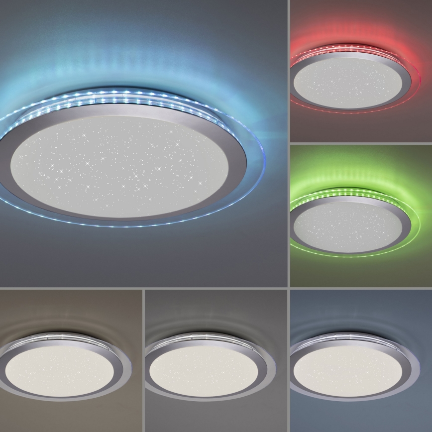 Leuchten Direkt 15411-21- Plafonnier à intensité variable LED RVB CYBA LED/26W/230V +  télécommande
