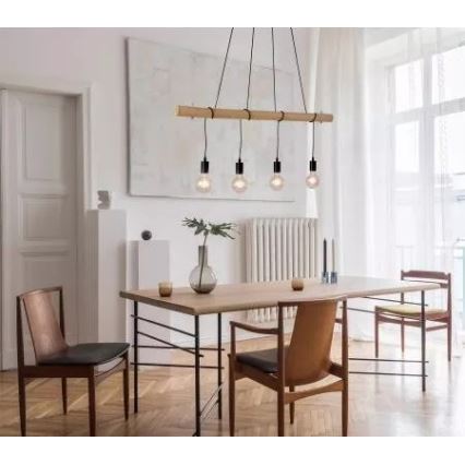Leuchten Direkt 15505-18 - Lampadario LED su corda TERO 4xE27/60W/230V