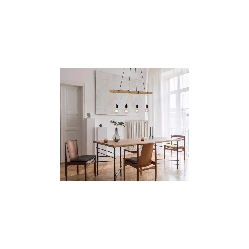 Leuchten Direkt 15505-18 - Lampadario LED su corda TERO 4xE27/60W/230V