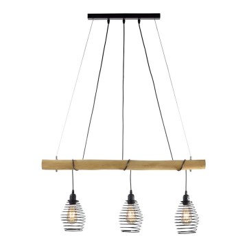 Leuchten Direkt 15526-79 - Lampadario a sospensione con filo SPRING 3xE27/40W/230V eucalipto