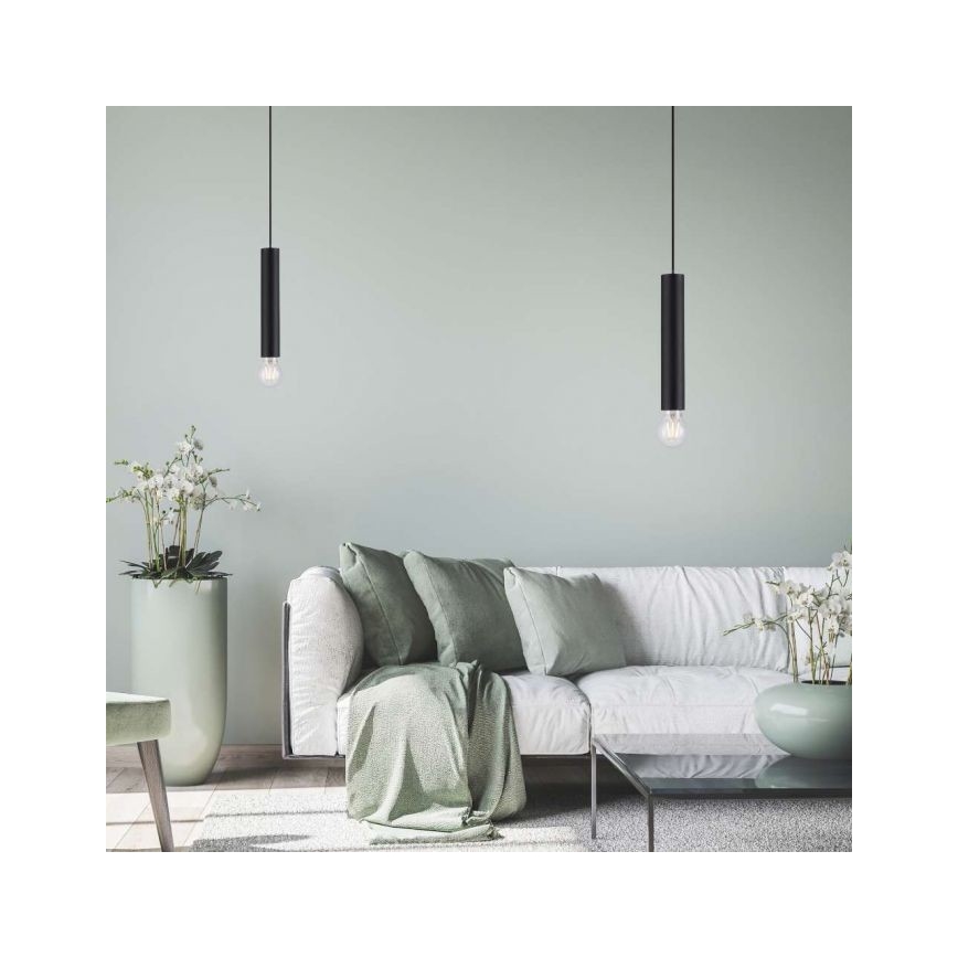 Leuchten Direkt 15617-18 - Lampadario a sospensione con filo BRUNA 1xE27/60W/230V nero