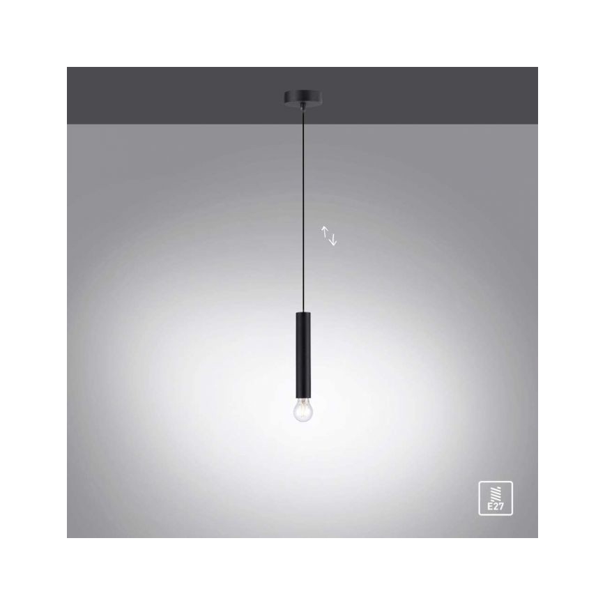 Leuchten Direkt 15617-18 - Lampadario a sospensione con filo BRUNA 1xE27/60W/230V nero