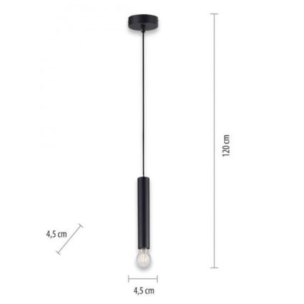 Leuchten Direkt 15617-18 - Lampadario a sospensione con filo BRUNA 1xE27/60W/230V nero
