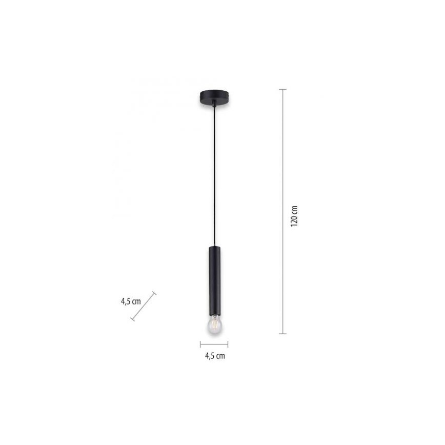 Leuchten Direkt 15617-18 - Lampadario a sospensione con filo BRUNA 1xE27/60W/230V nero
