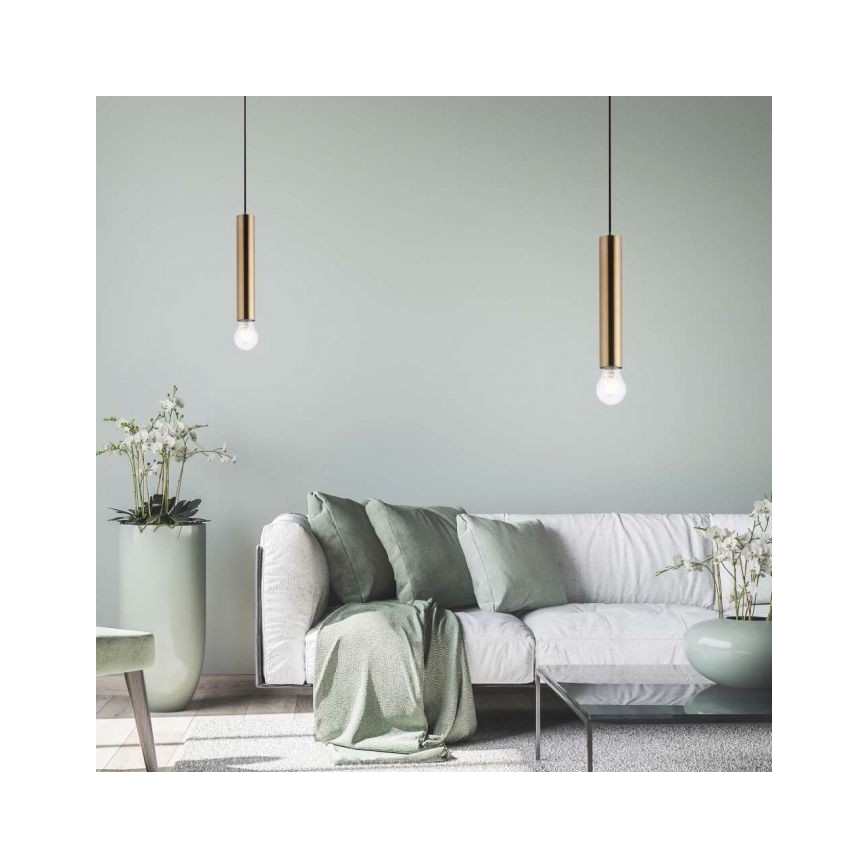 Leuchten Direkt 15617-60 - Suspension filaire BRUNA 1xE27/60W/230V laiton