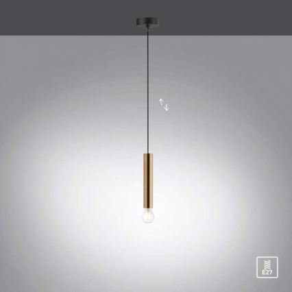 Leuchten Direkt 15617-60 - Suspension filaire BRUNA 1xE27/60W/230V laiton