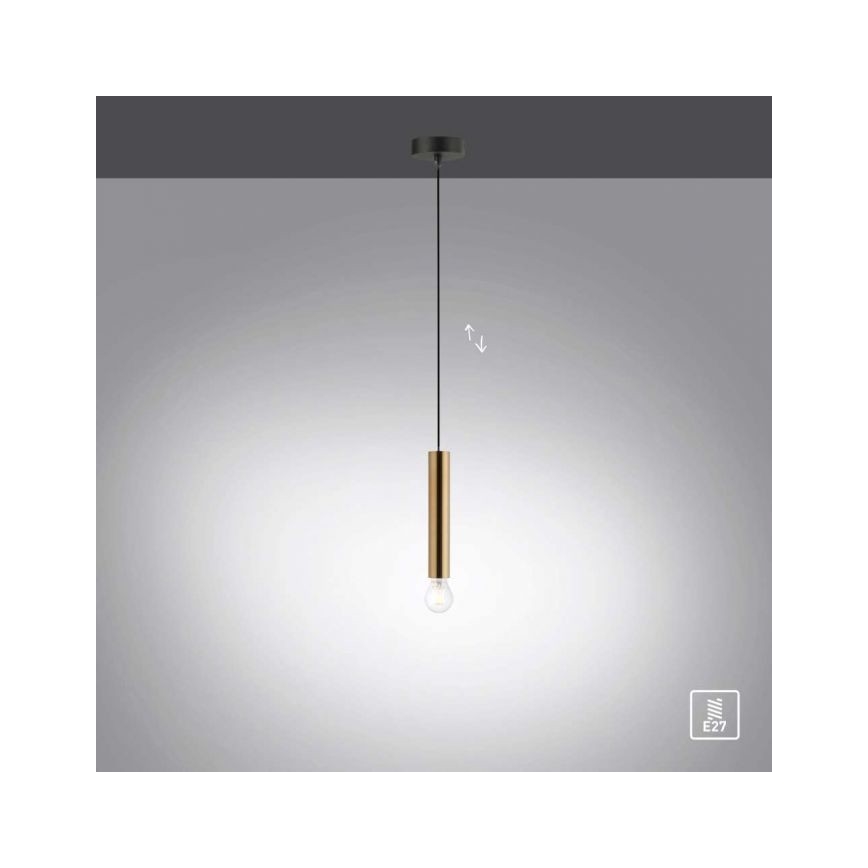 Leuchten Direkt 15617-60 - Suspension filaire BRUNA 1xE27/60W/230V laiton