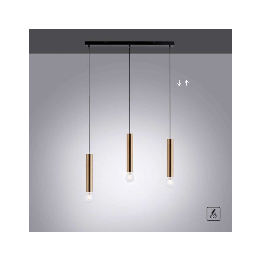 Leuchten Direkt 15618-60 - Lampadario a sospensione con filo BRUNA 3xE27/60W/230V ottone