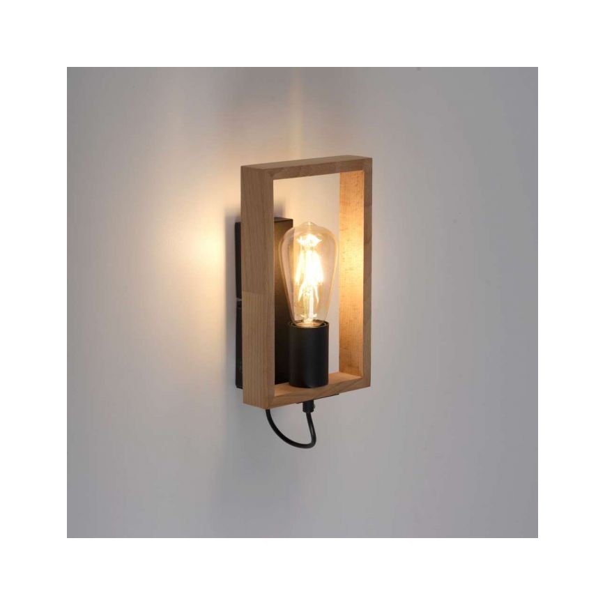 Leuchten Direkt 15654-18 - Applique murale FRANKY 1xE27/60W/230V acacia