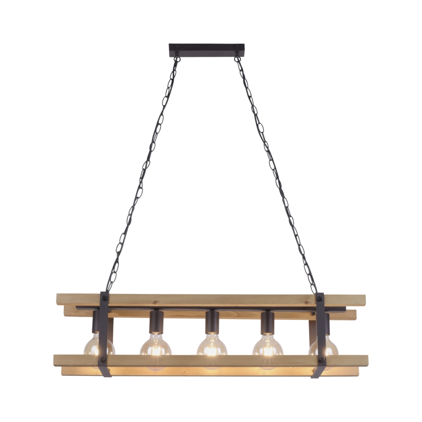 Leuchten Direkt 15685-79 - Lampadario a sospensione con catena EDITH 5xE27/60W/230V pino