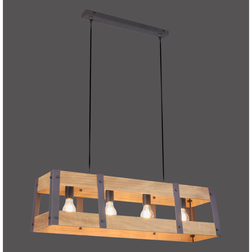 Leuchten Direkt 15721-79 - Hängeleuchte CRATE 4xE27/60W/230V