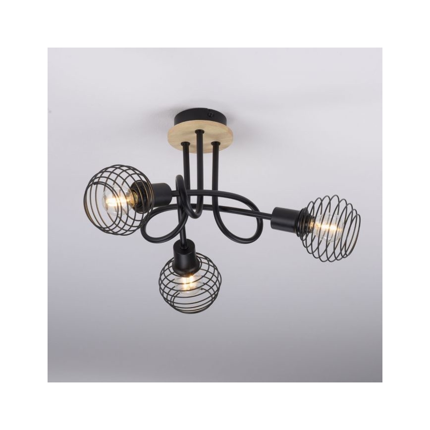 Leuchten Direkt 15923-79 - Aufbauleuchte EUGEN 3xE14/40W/230V Eiche