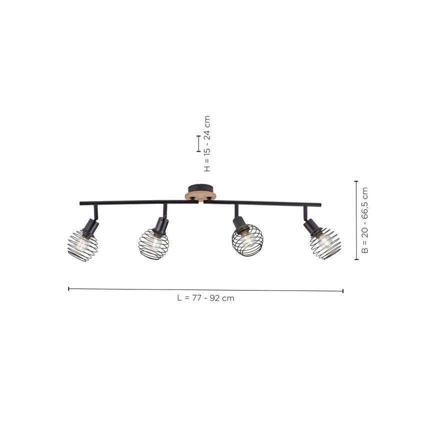 Leuchten Direkt 15924-79 - Faretto EUGEN 4xE14/40W/230V quercia