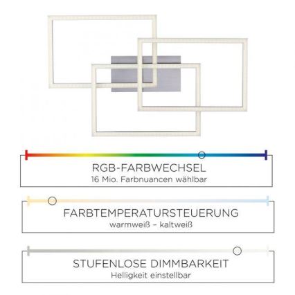 Leuchten Direkt 16431-55 - Plafonnier à intensité variable LED RGB MAXI LED/27W/230V + télécommande